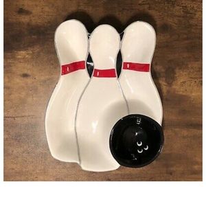 Ceramic Bowling Chip and Dip Tray